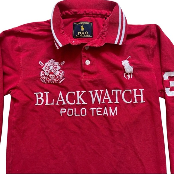 Polo Ralph Lauren Shirt Mens Large Shirt Red Blackwatch Big Pony - Discoloured - Picture 3 of 14